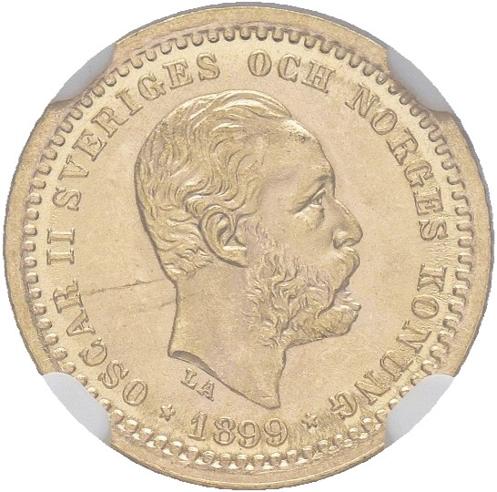 1899 Sverige 5 kronor Oskar II, NGC MS 66