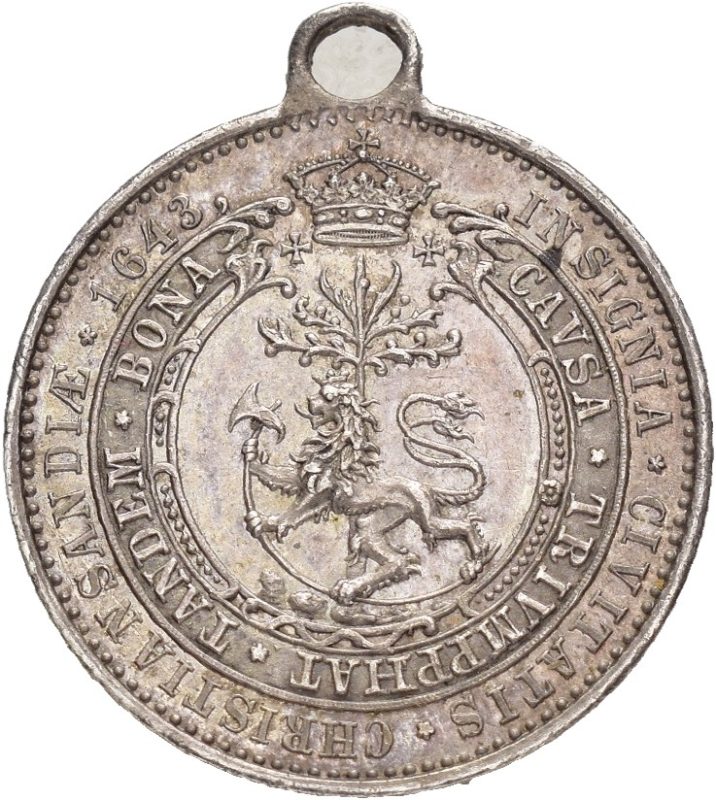 Kristiansand 250 år, sølv, med hempe, 01