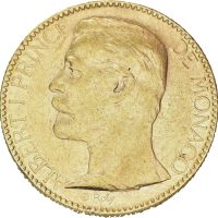 1891 A Monaco 100 francs Albert I, 32,258 .900 gull, 1+/01