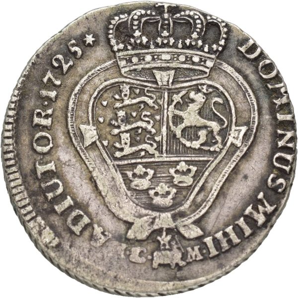 1725 2 mark Frederik IV, 1+