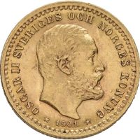 1901 Sverige 5 kronor Oskar II, 1+/01