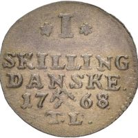 1768 1 skilling Christian VII, ex. Ahlstrøm 35/1555, 01