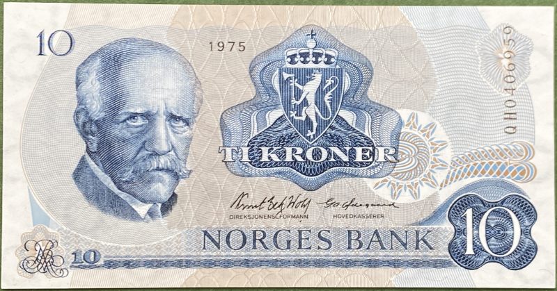 1975 10 kroner QH0406959, erstatningseddel, 0/01