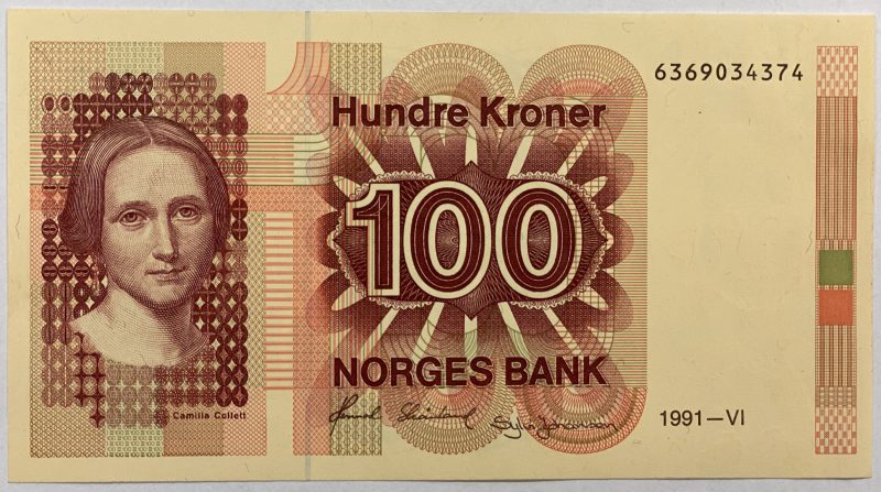 1991 100 kroner 6369034374, 0/01