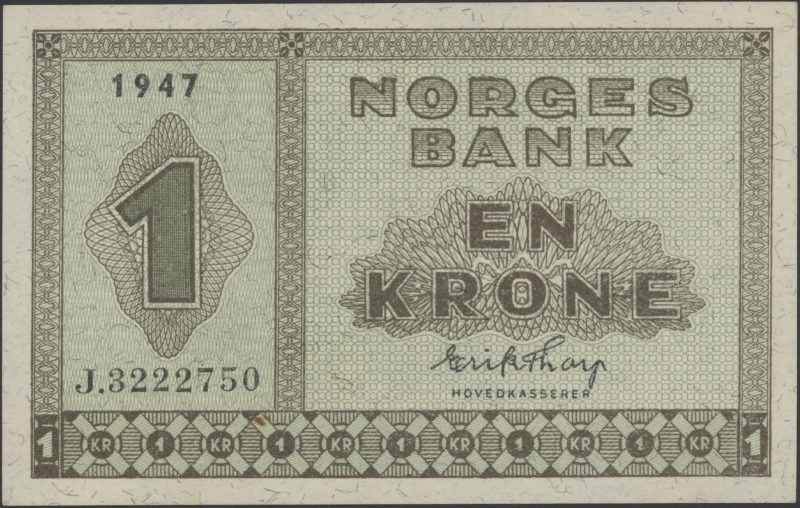 1947 1 krone J.3222750, 01