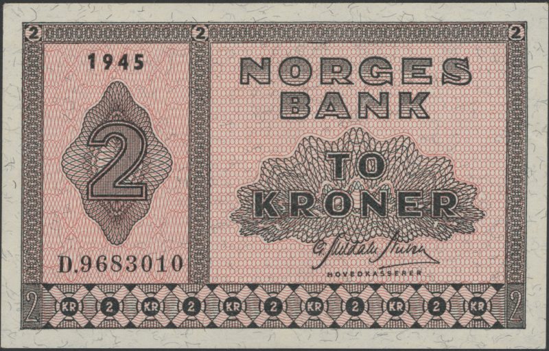 1945 2 kroner D.9683010, 0/01