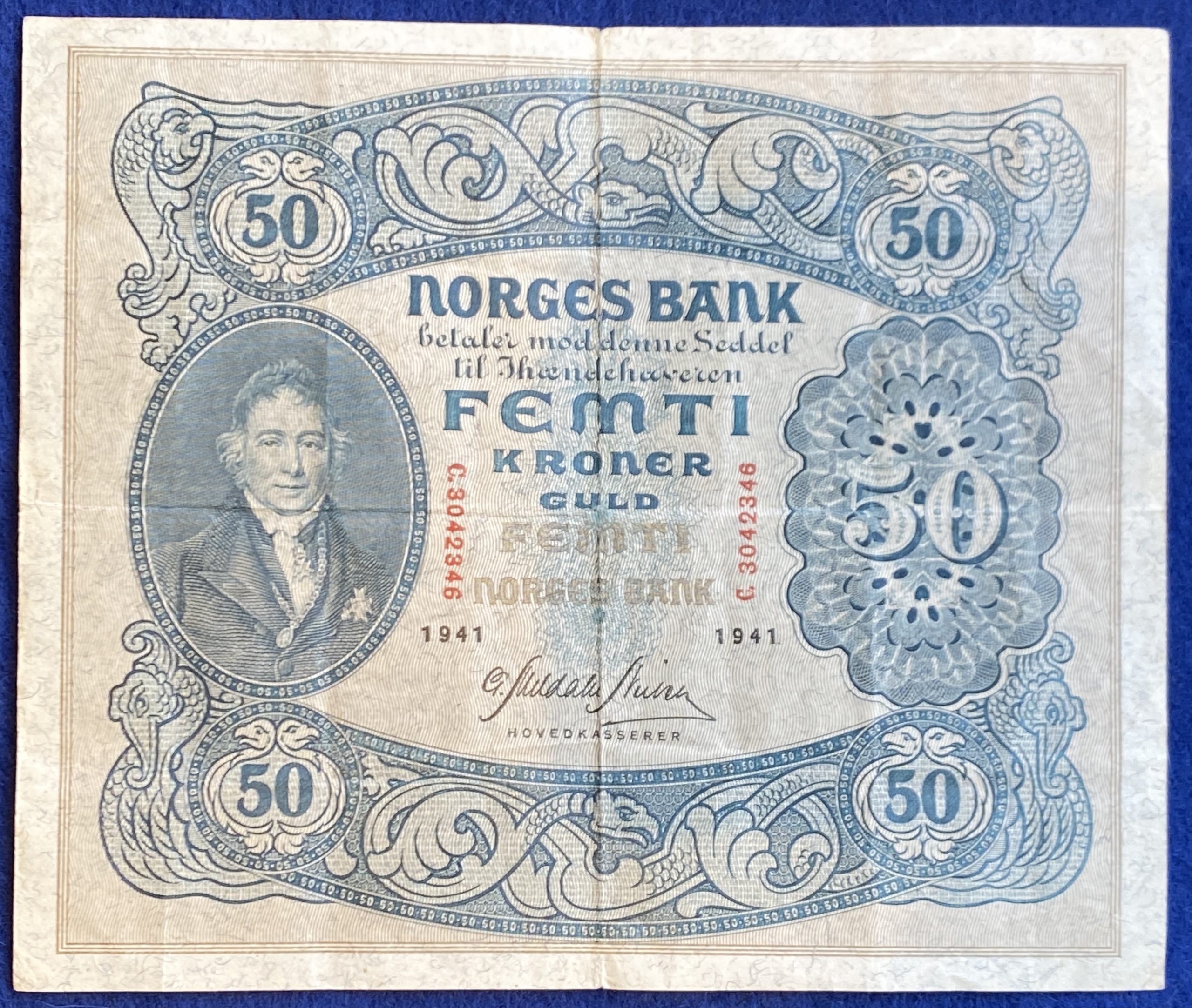 1941 50 kroner C.3042346, 1-