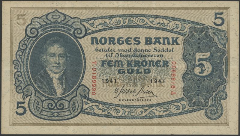 1941 5 kroner T.9189990, 1+