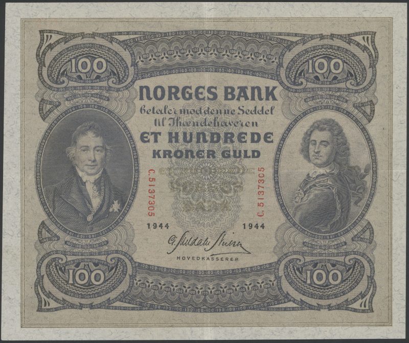 1944 100 kroner C.5137305, 1+/01