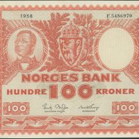 1958 100 kroner F.5486970, 1/1+