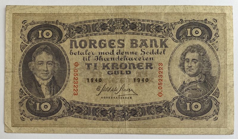1940  10 kroner Ø, 1/1-