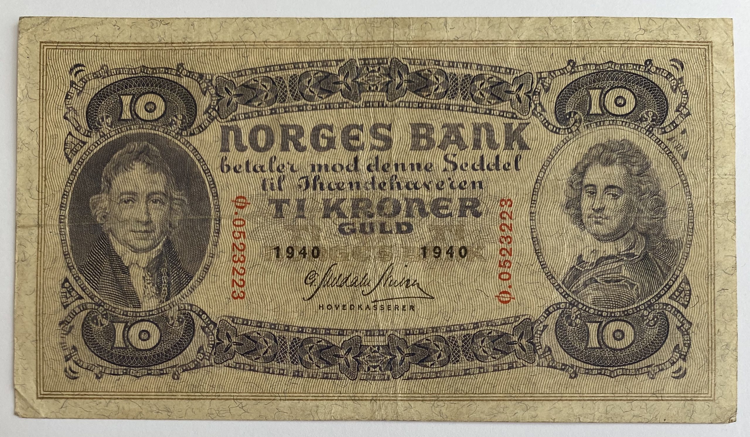1940  10 kroner Ø, 1/1-