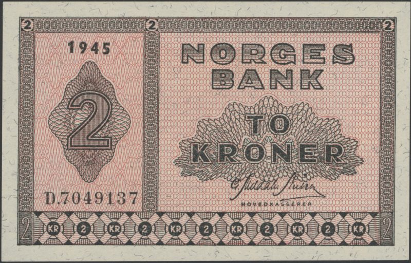 1945 2 kroner D.70491372, 0/01
