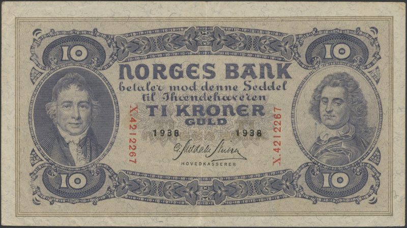 1938 10 kroner X.4212267, 1/1-