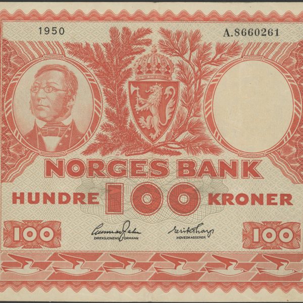 1950 100 kroner A.8660261, 4. utg, 1/1-