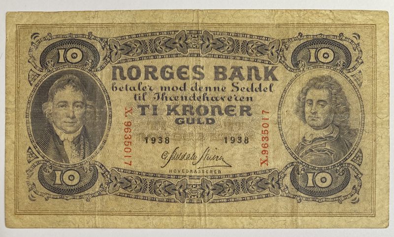 1938  10 kroner X, 1-
