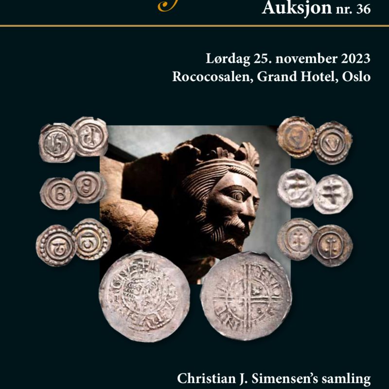 Katalog for auksjon nr.36 over Christian J. Simensens samling av norske og danske mynter