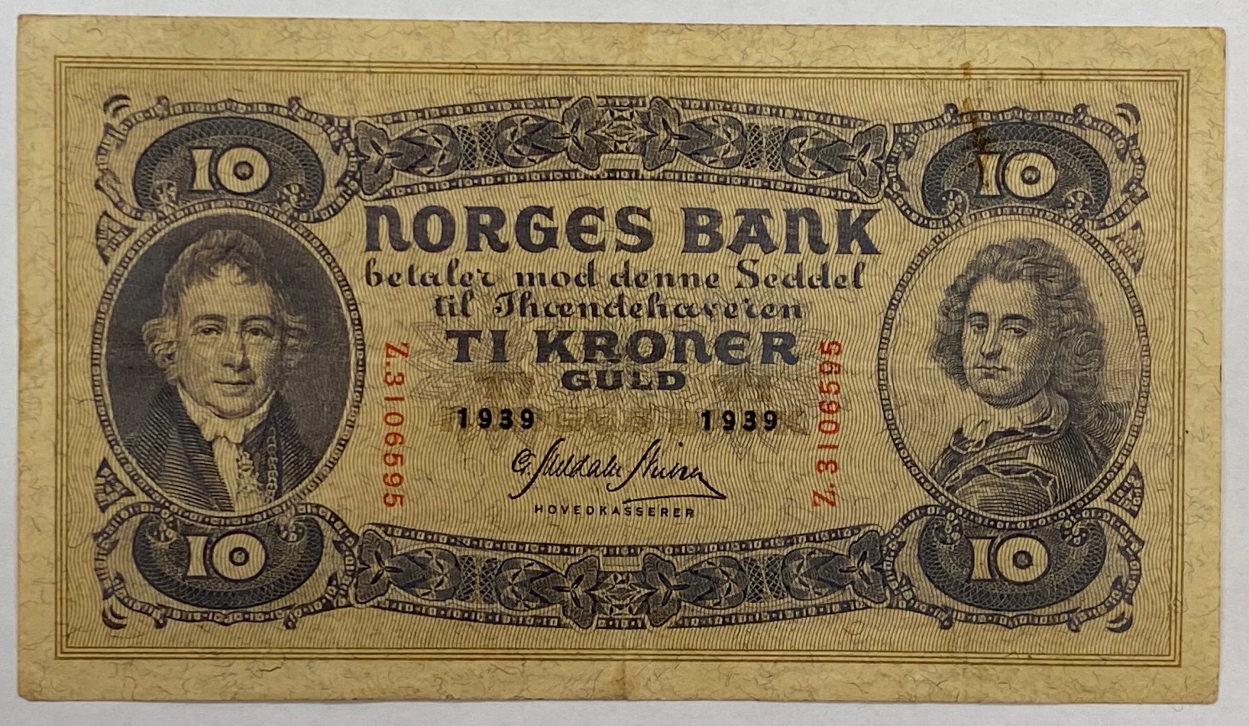 1939 10 kroner Z.3106595, 1/1-