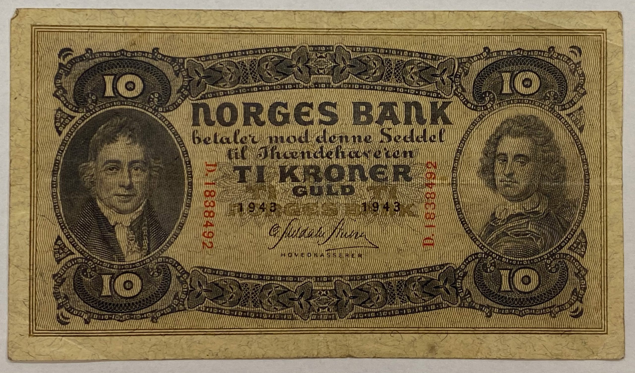 1943 10 kroner D.1838492, 1/1-