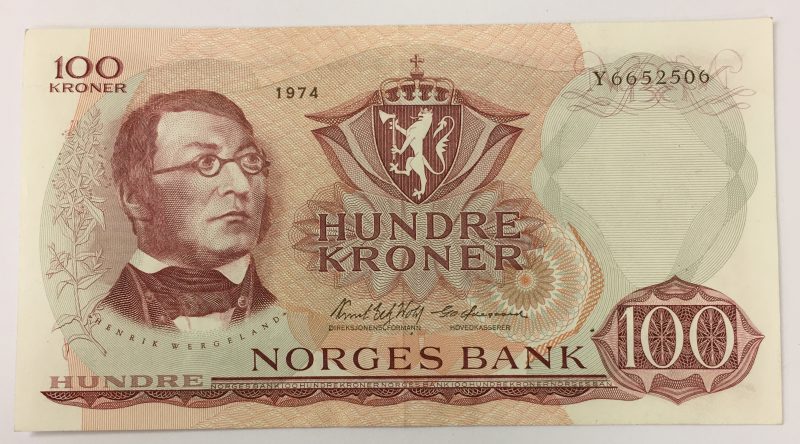 1974  Y 100 kroner, 1+/01