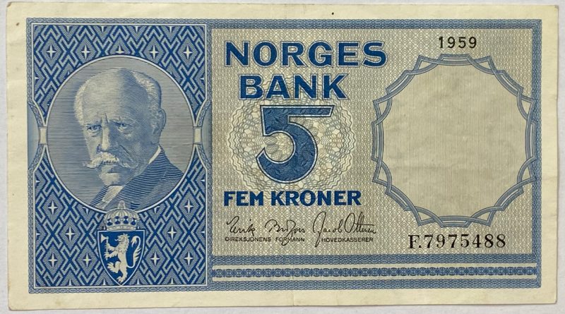 1959 5 kroner F.7975488 1/1+