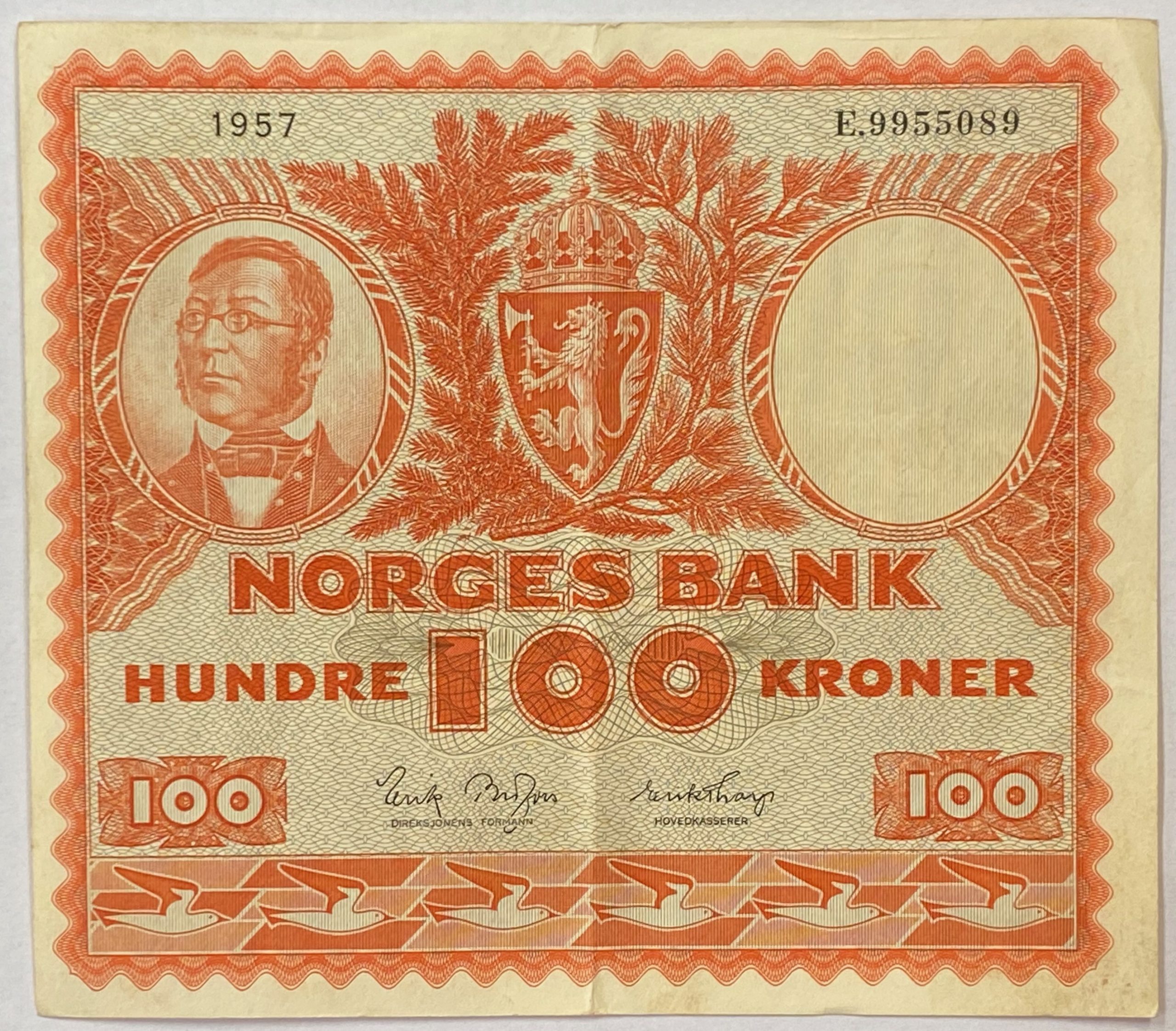 1957 100 kroner E.9955089, 1+