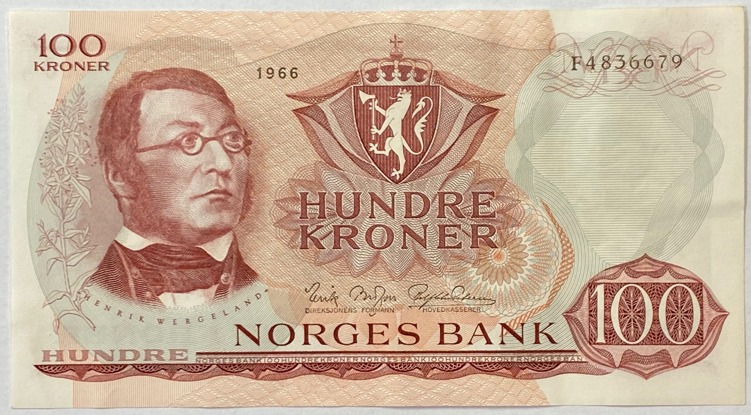 1966 100 kroner F4836679, 1+/01