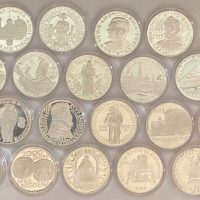 1982-87 Østerrike 500 schilling, lott 19 stk., sølv, proof
