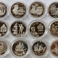 Ulike land sølvmynter, Great Explorers, lott 12 stk., 317,5 sølv, proof
