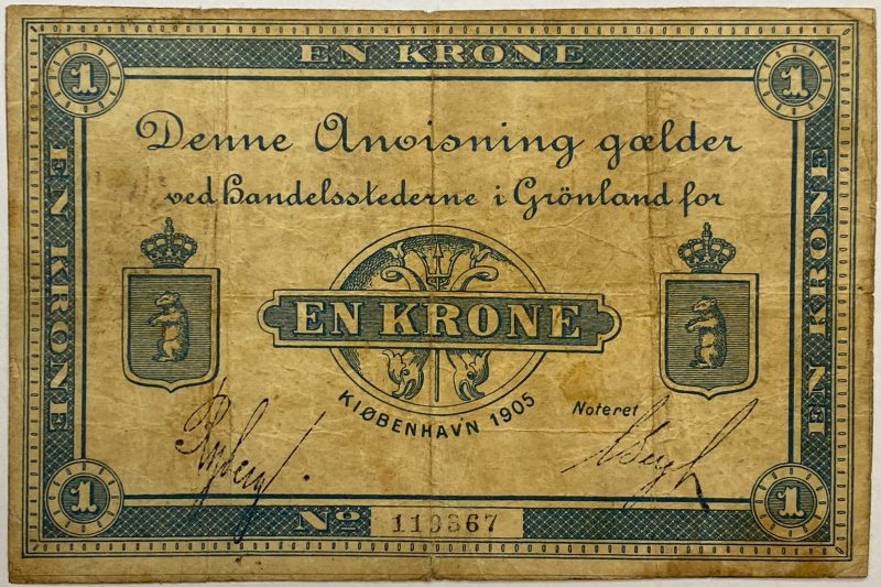 1905 Grønland 1 krone Nr. 119367, 1-