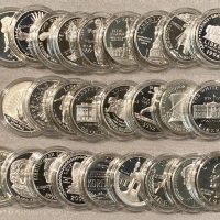 USA 1 dollar, Commemorative Coins, lott 26 stk., 625,3 g rent sølv, proof