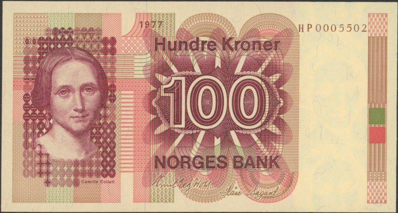 1977 100 kroner HP.0005502, erstatningsseddel, 01