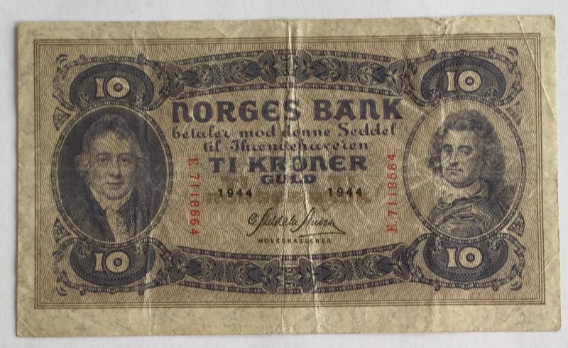 1944  10 kroner E.7118564, 1/1-