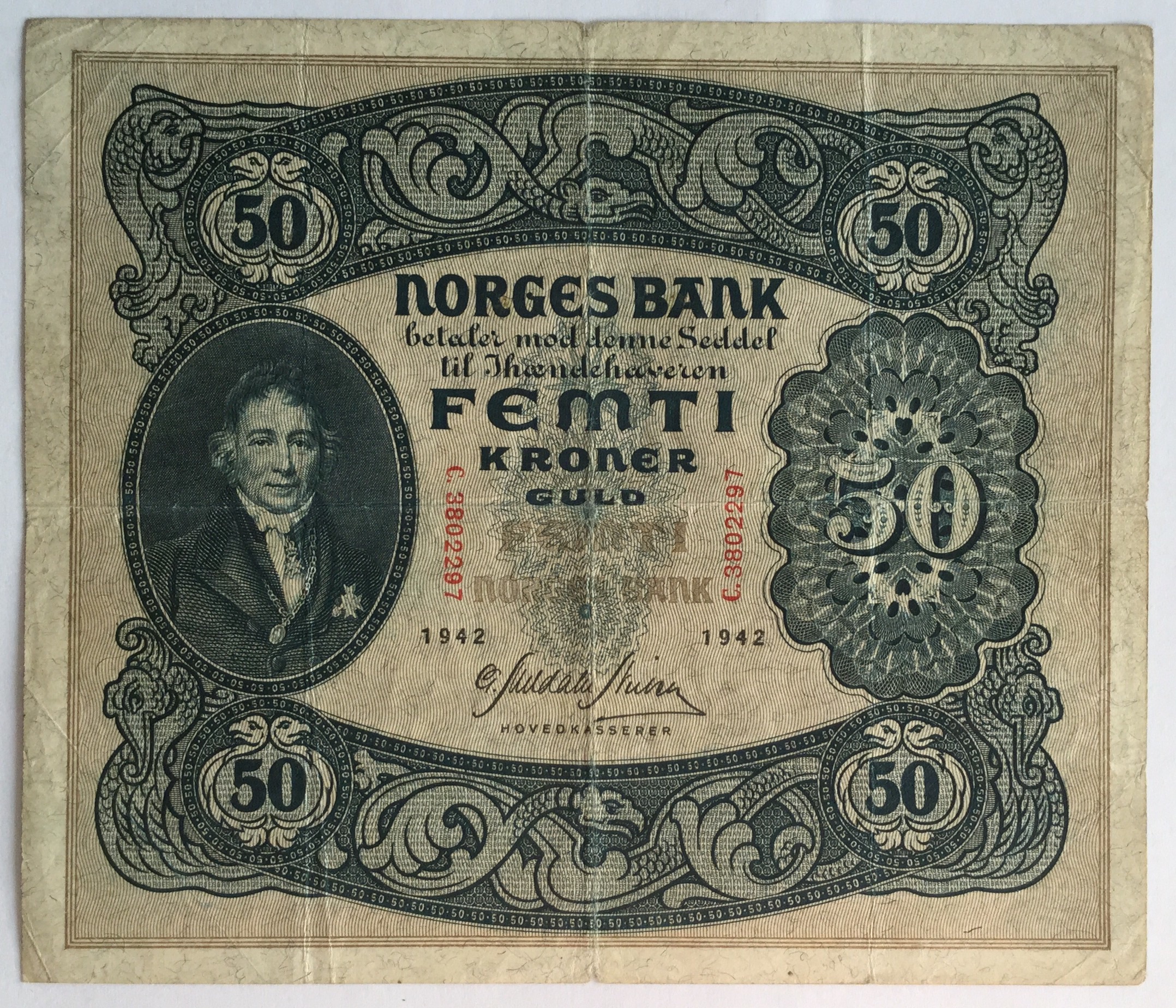 1942 C  50 kroner, 1/1-