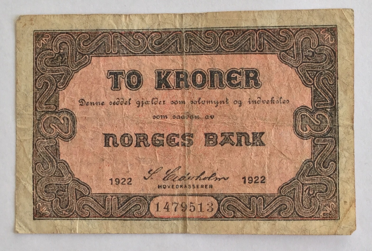 1922  2 kroner, 1-