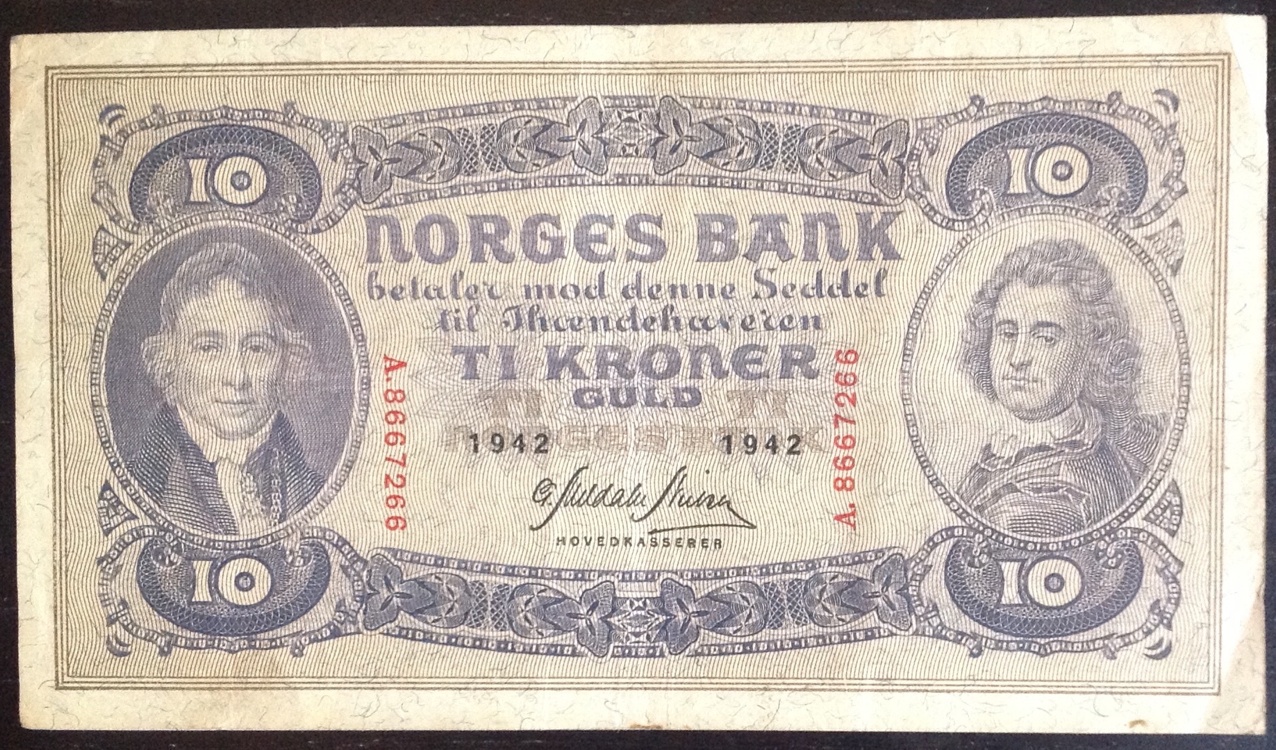 1942 A  10 kroner, 1